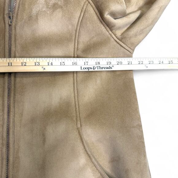 Mackintosh Faux Suede Shearling Hooded Jacket Size M Y2K Cozy Western Cabincore - Picture 8 of 11